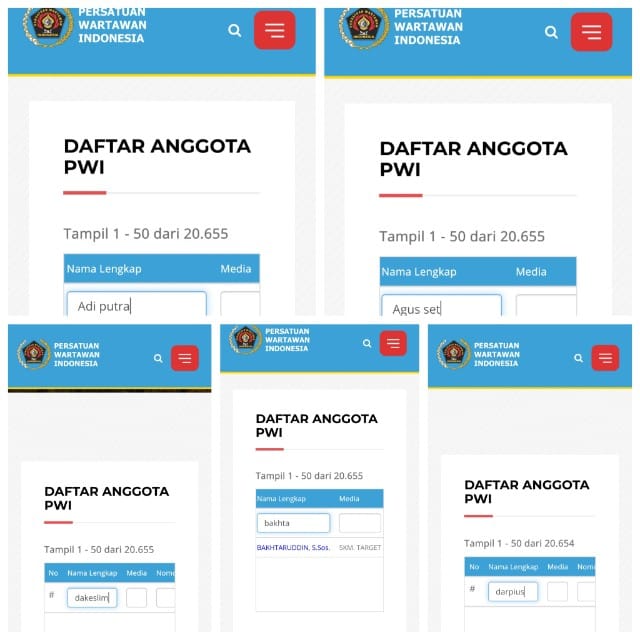 Lima Pecatan PWI Bengkalis Dihapus dari Website Resmi PWI Pusat