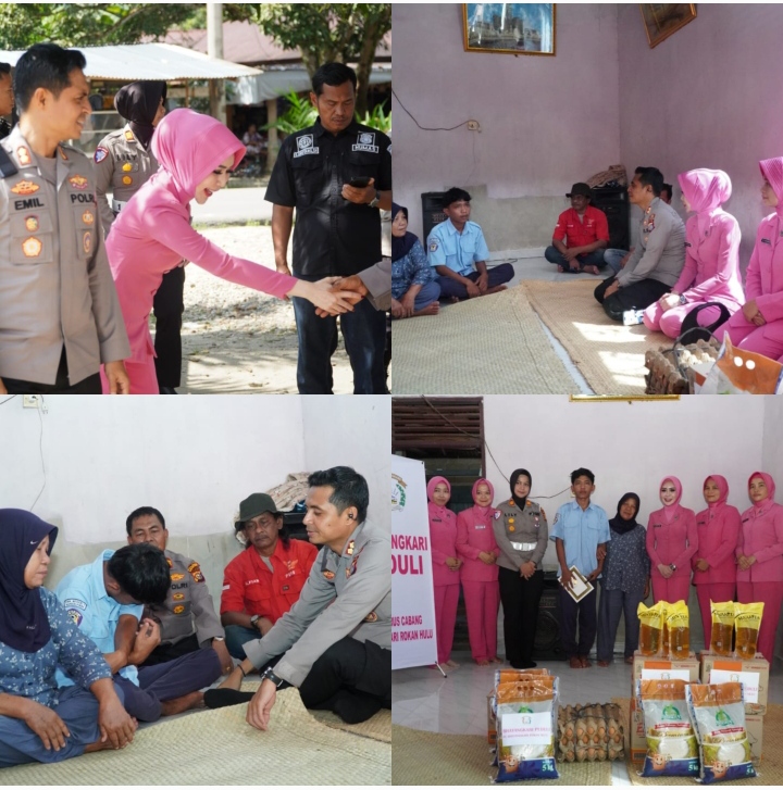 Siswa SMK 1  Bangun Purba yang Tertunda Ujian Karena Biaya di Kunjungi dan Dijadikan Adik Angkat Polres Rokan Hulu