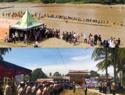 Kapolres Kuansing Tinjau Langsung Pengamanan Pacu Jalur Rayon IV di Kecamatan Kuantan Tengah
