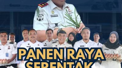 Kemenimipas Gelar Panen Raya Serentak Nasional, Lapas Pasir Pangaraian Panen Sayur dan Telor Ayam Hasil Pembinaan Warga Binaan